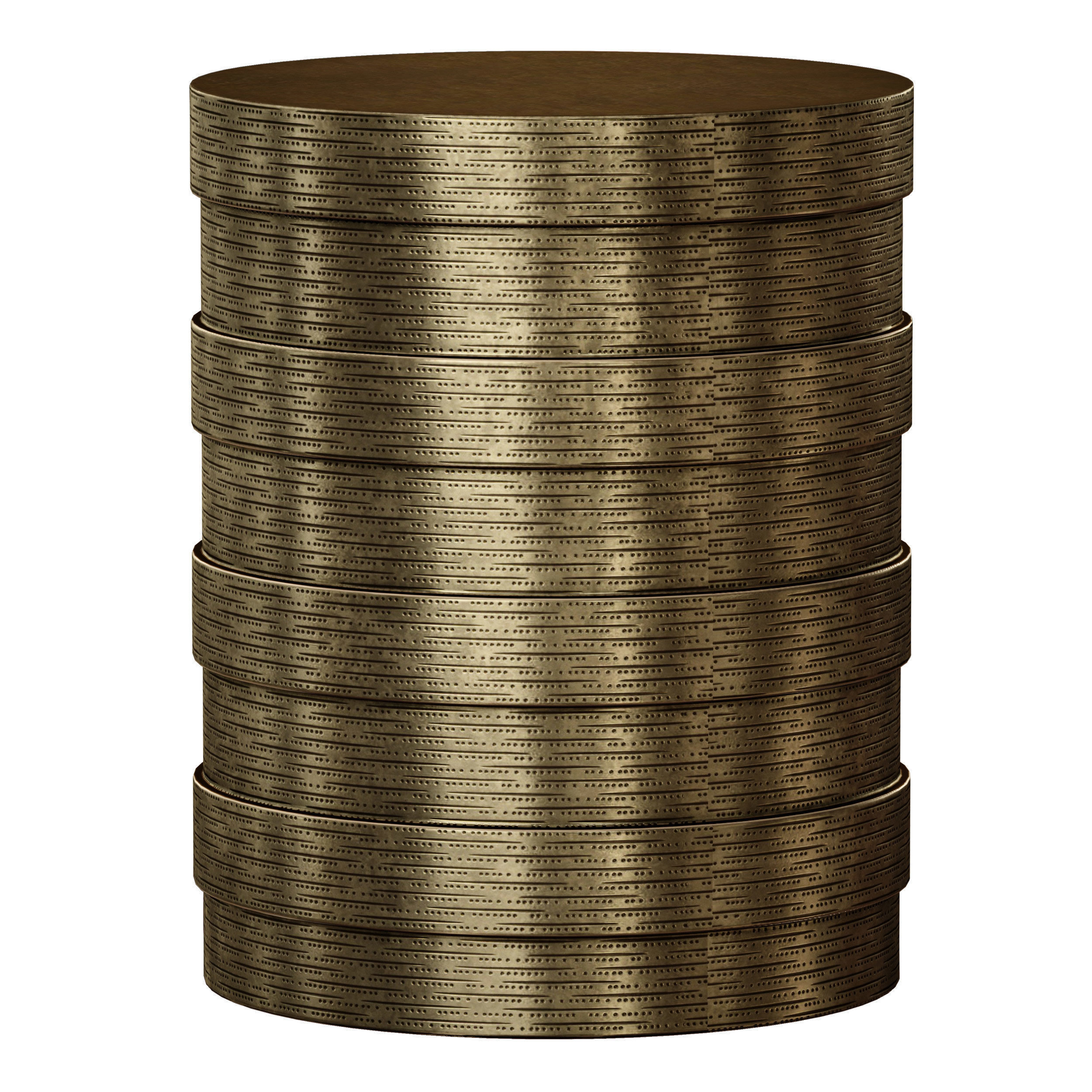 Inez Drum End Table Crate and Barrel 3D model_1