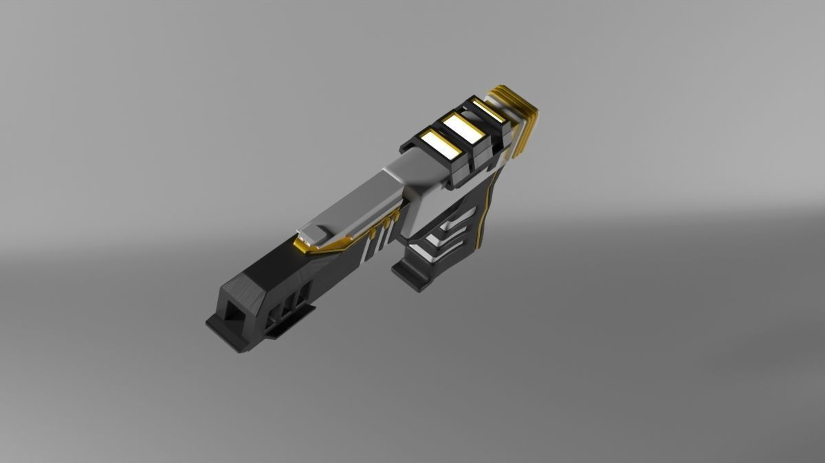 Space gun Low-poly 3D model_2