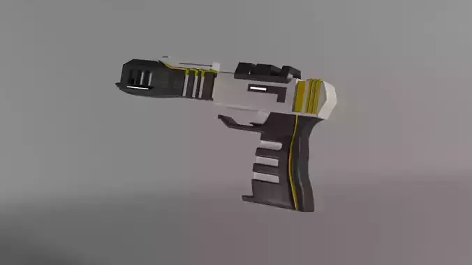 Space gun Low-poly 3D model