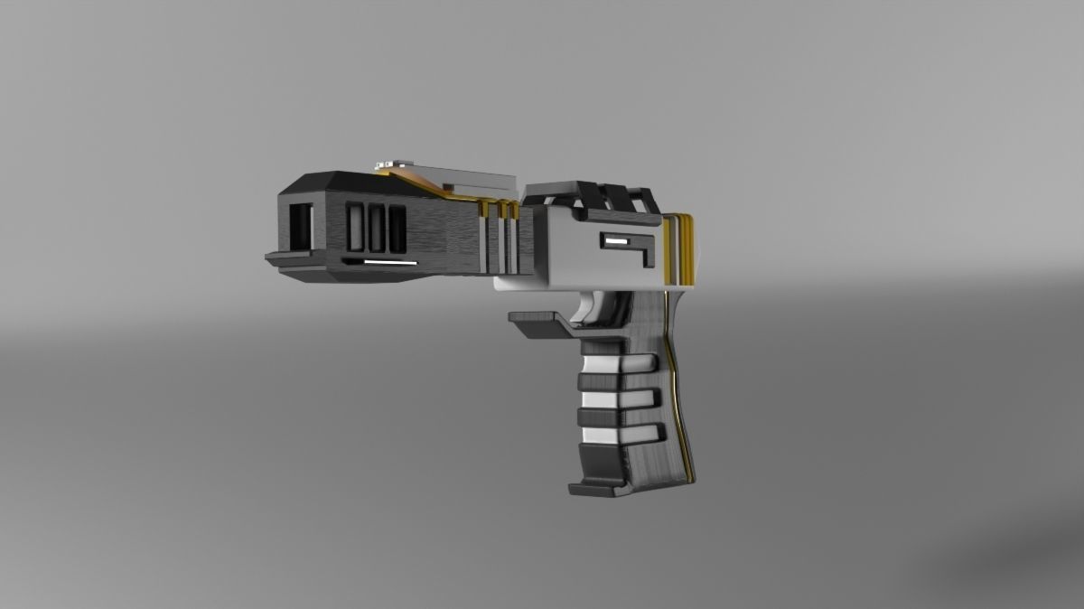 Space gun Low-poly 3D model_1