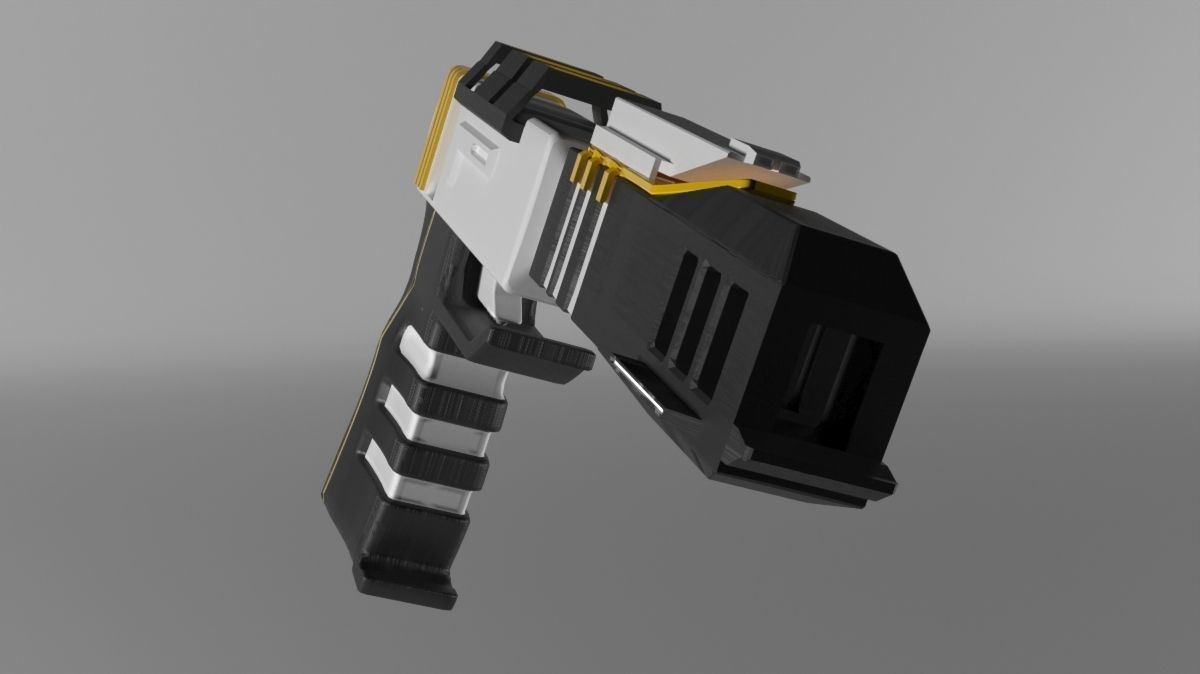 Space gun Low-poly 3D model_5