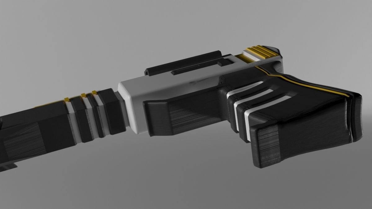 Space gun Low-poly 3D model_4
