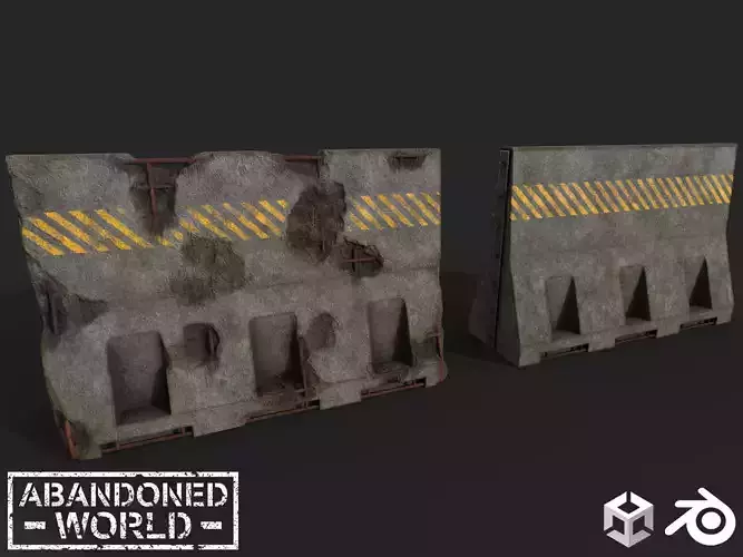 Concrete Barrier - Destroyed and New