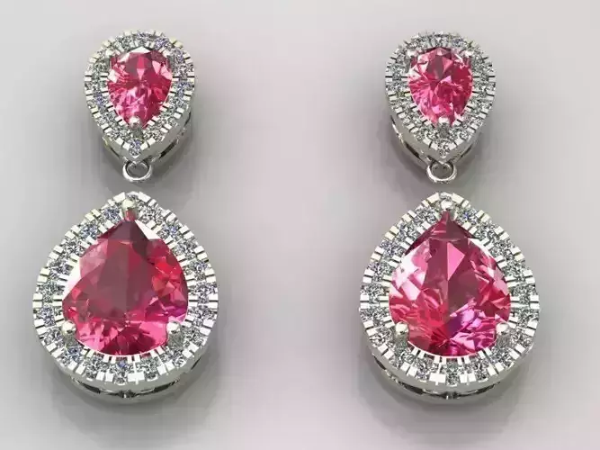 Earrings pear cut diamonds 