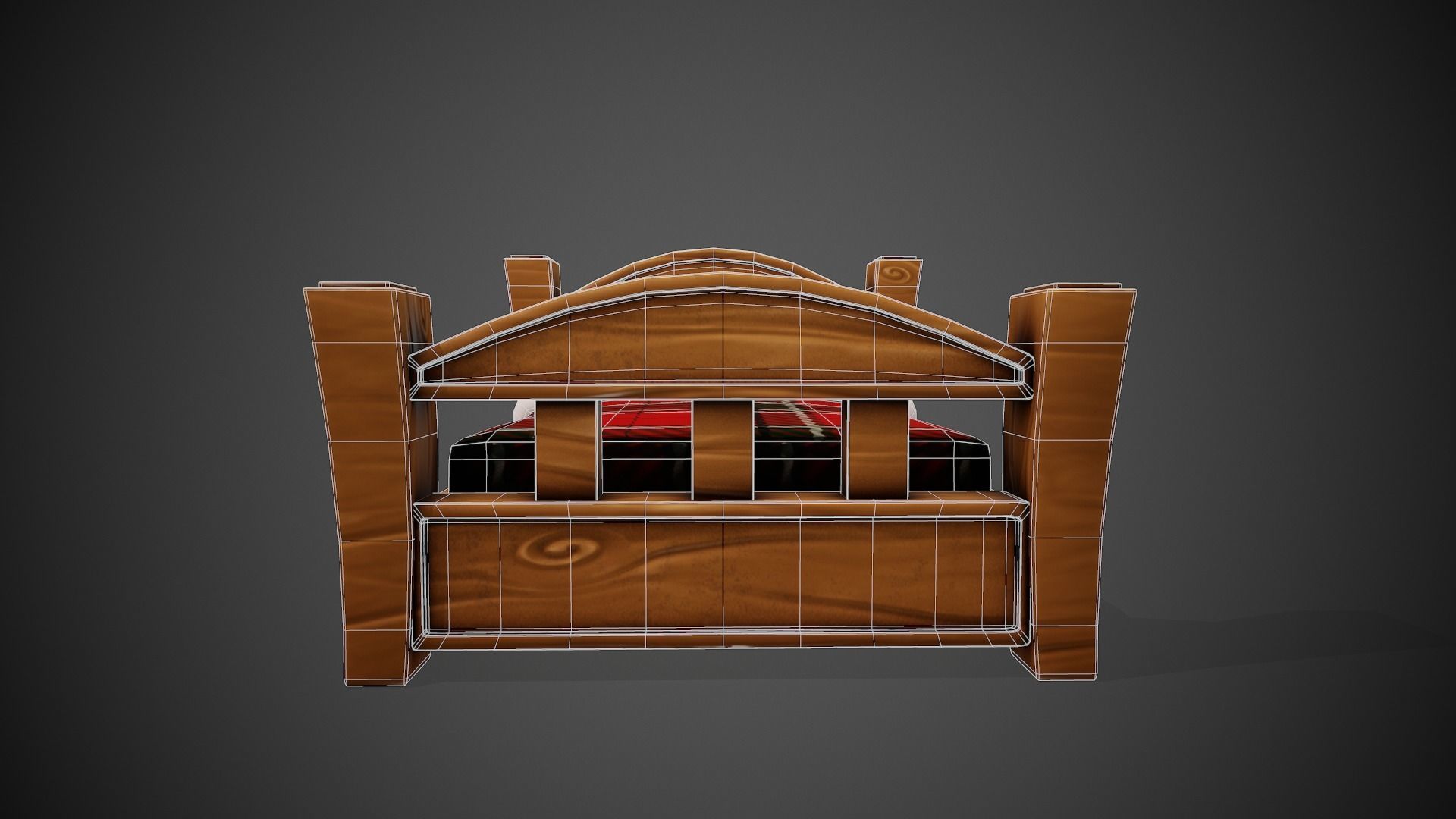 Stylized Bed - Tutorial Included  Low-poly 3D model_16