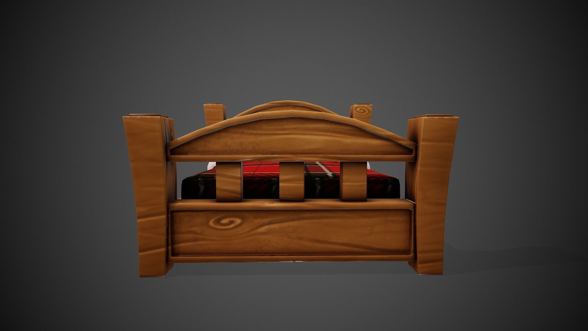 Stylized Bed - Tutorial Included  Low-poly 3D model_15