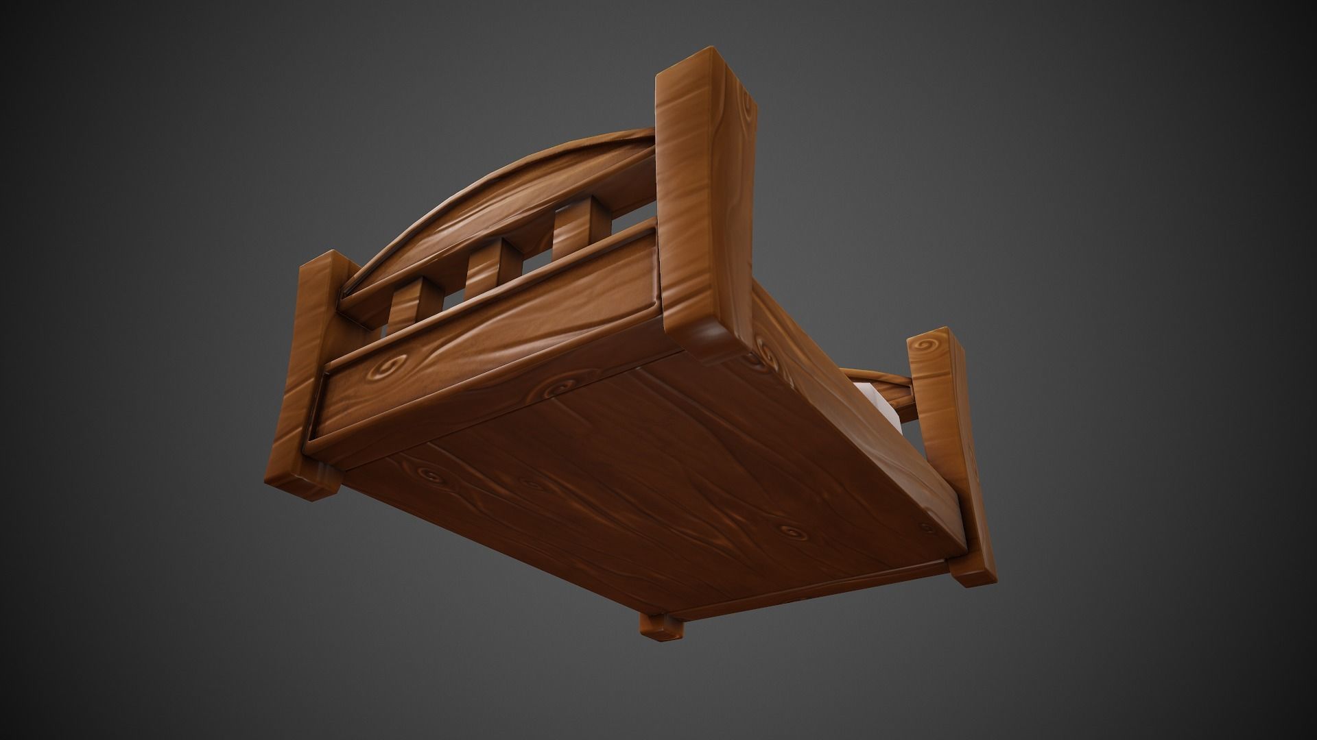 Stylized Bed - Tutorial Included  Low-poly 3D model_11