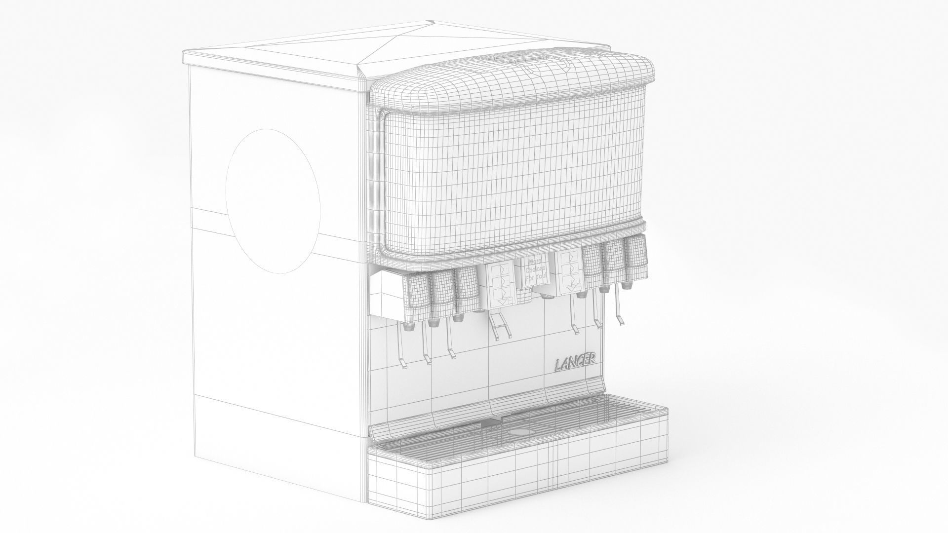 12 Flavor Ice and Beverage Soda Fountain 3D model_5