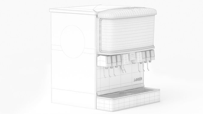 12 Flavor Ice and Beverage Soda Fountain 3D model 7