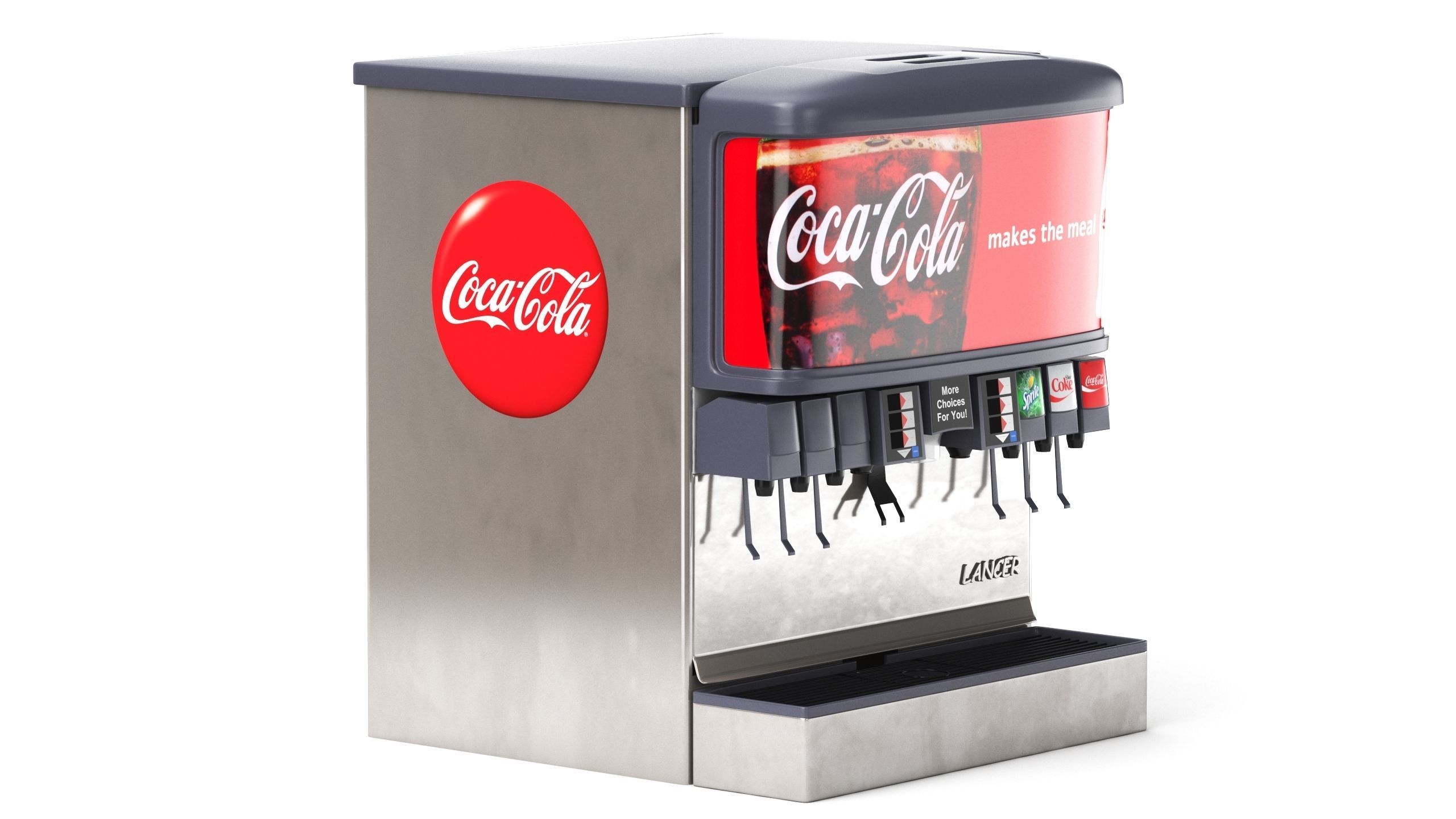 12 Flavor Ice and Beverage Soda Fountain 3D model_13
