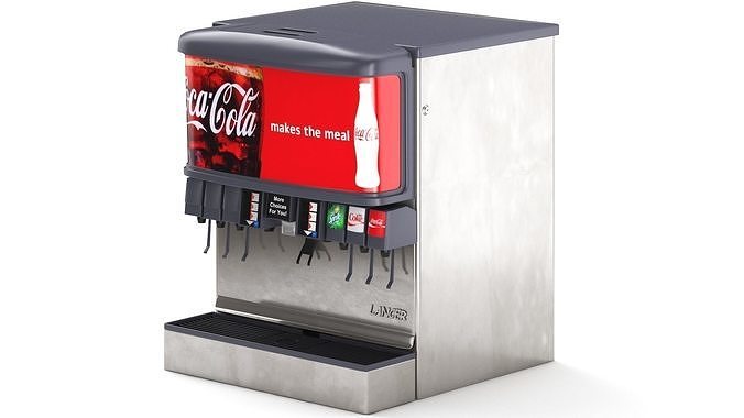 12 Flavor Ice and Beverage Soda Fountain 3D model 2