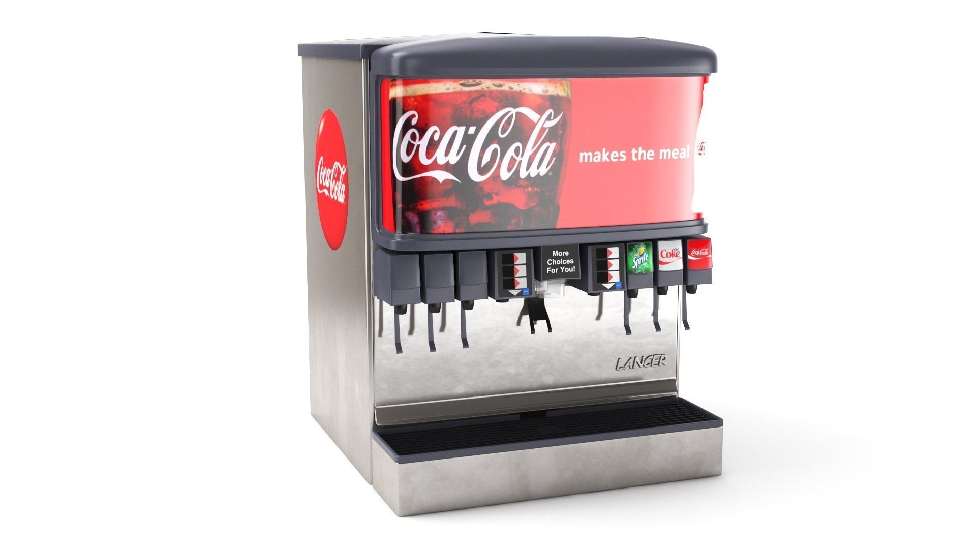 12 Flavor Ice and Beverage Soda Fountain 3D model_15