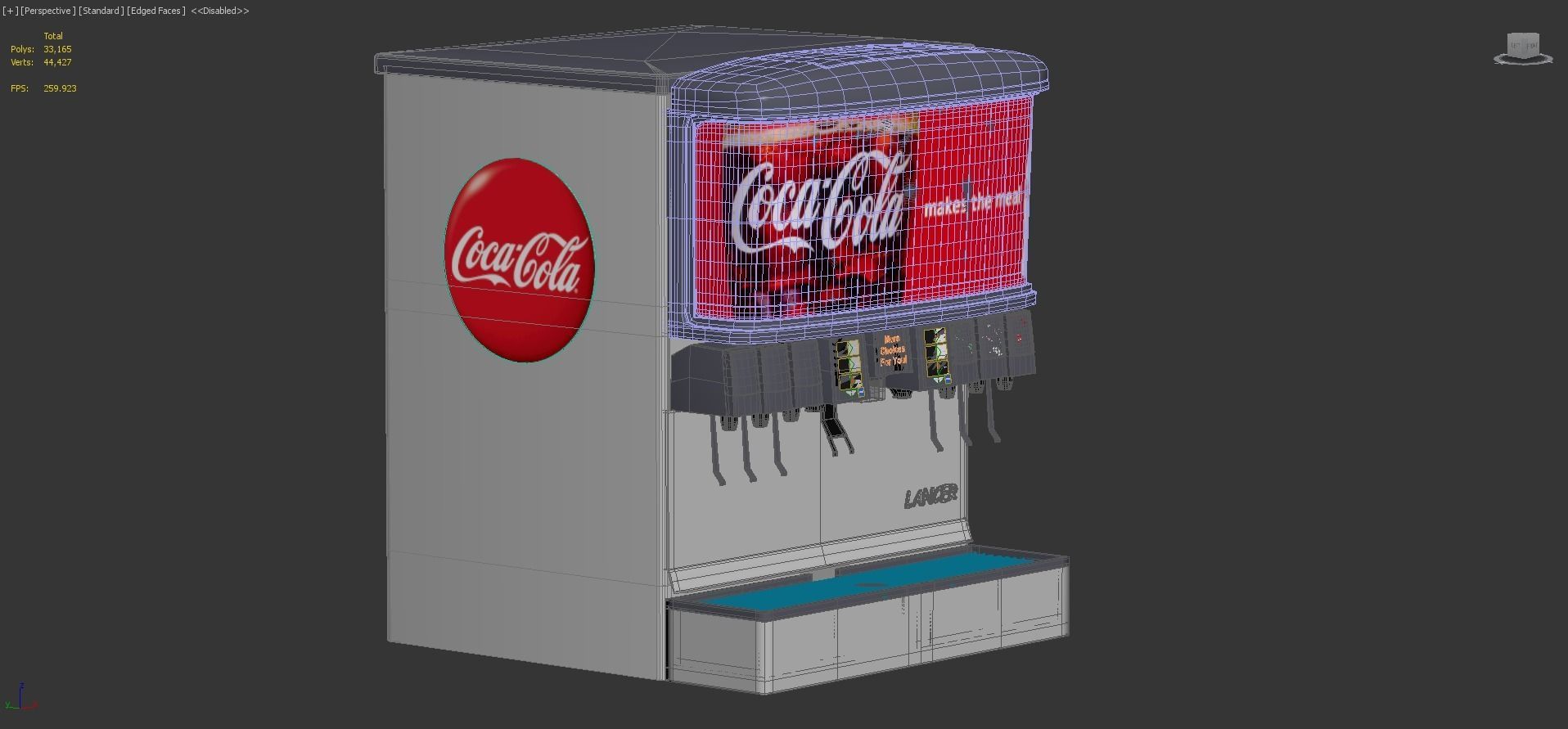 12 Flavor Ice and Beverage Soda Fountain 3D model_2