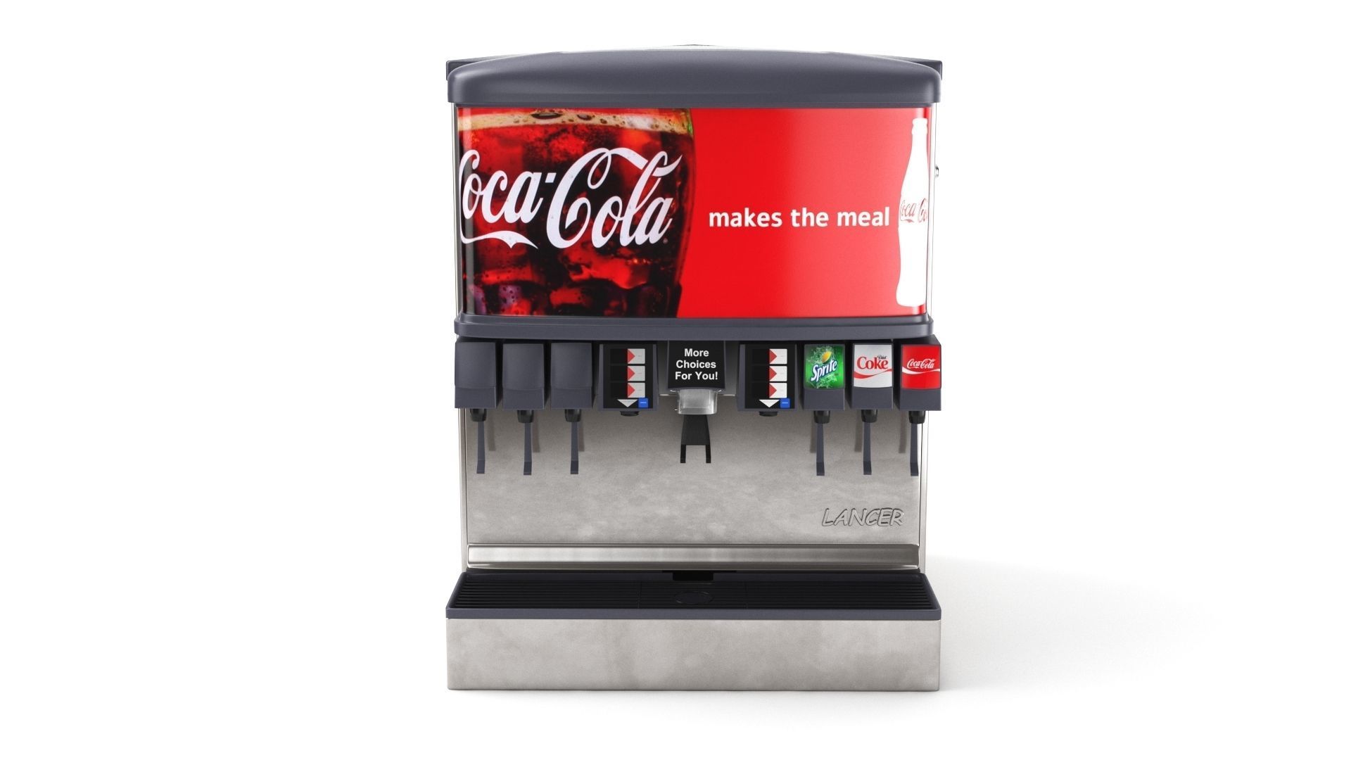 12 Flavor Ice and Beverage Soda Fountain 3D model_14