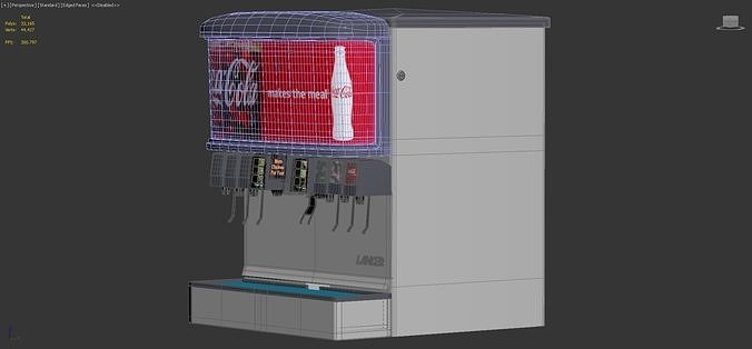 12 Flavor Ice and Beverage Soda Fountain 3D model 5