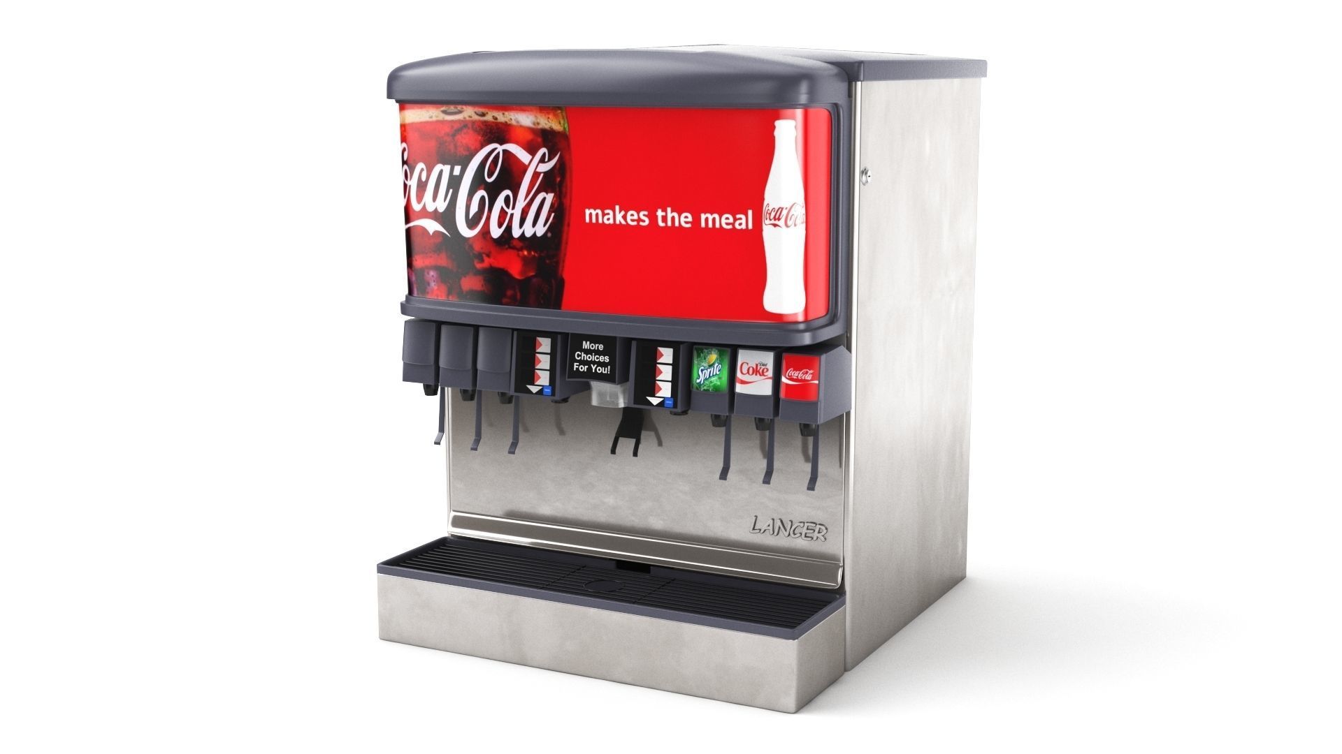 12 Flavor Ice and Beverage Soda Fountain 3D model_30