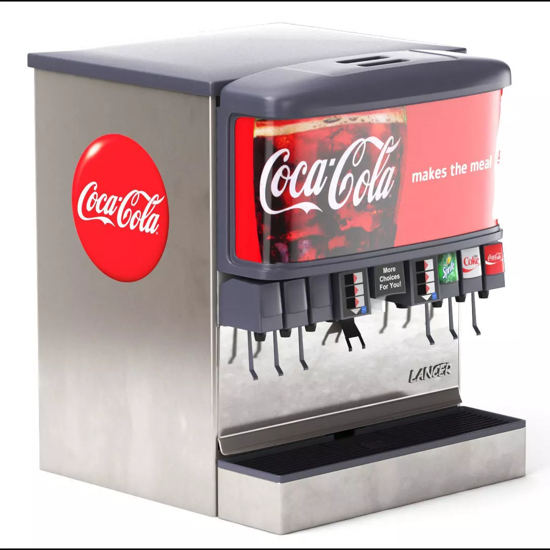 12 Flavor Ice and Beverage Soda Fountain 3D model_0
