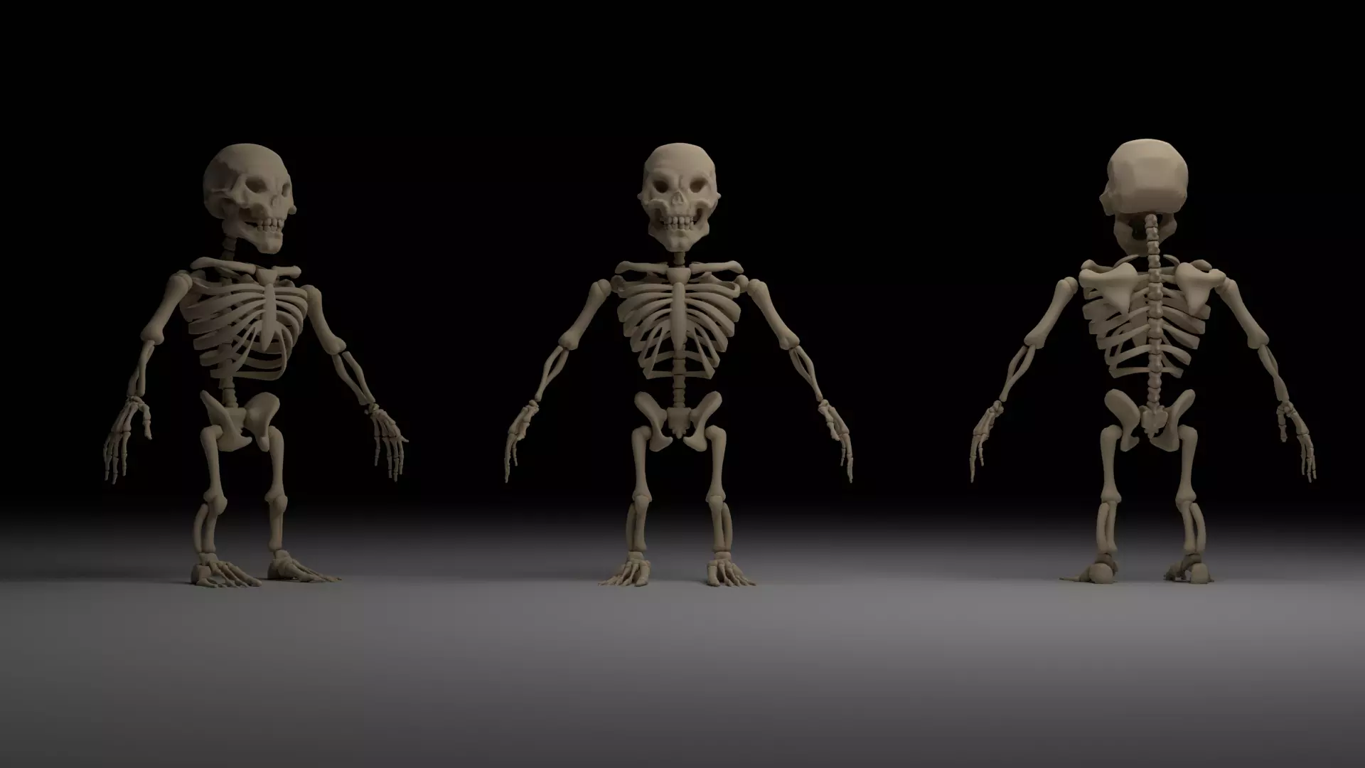 Mini Skeleton Low-poly 3D model_0