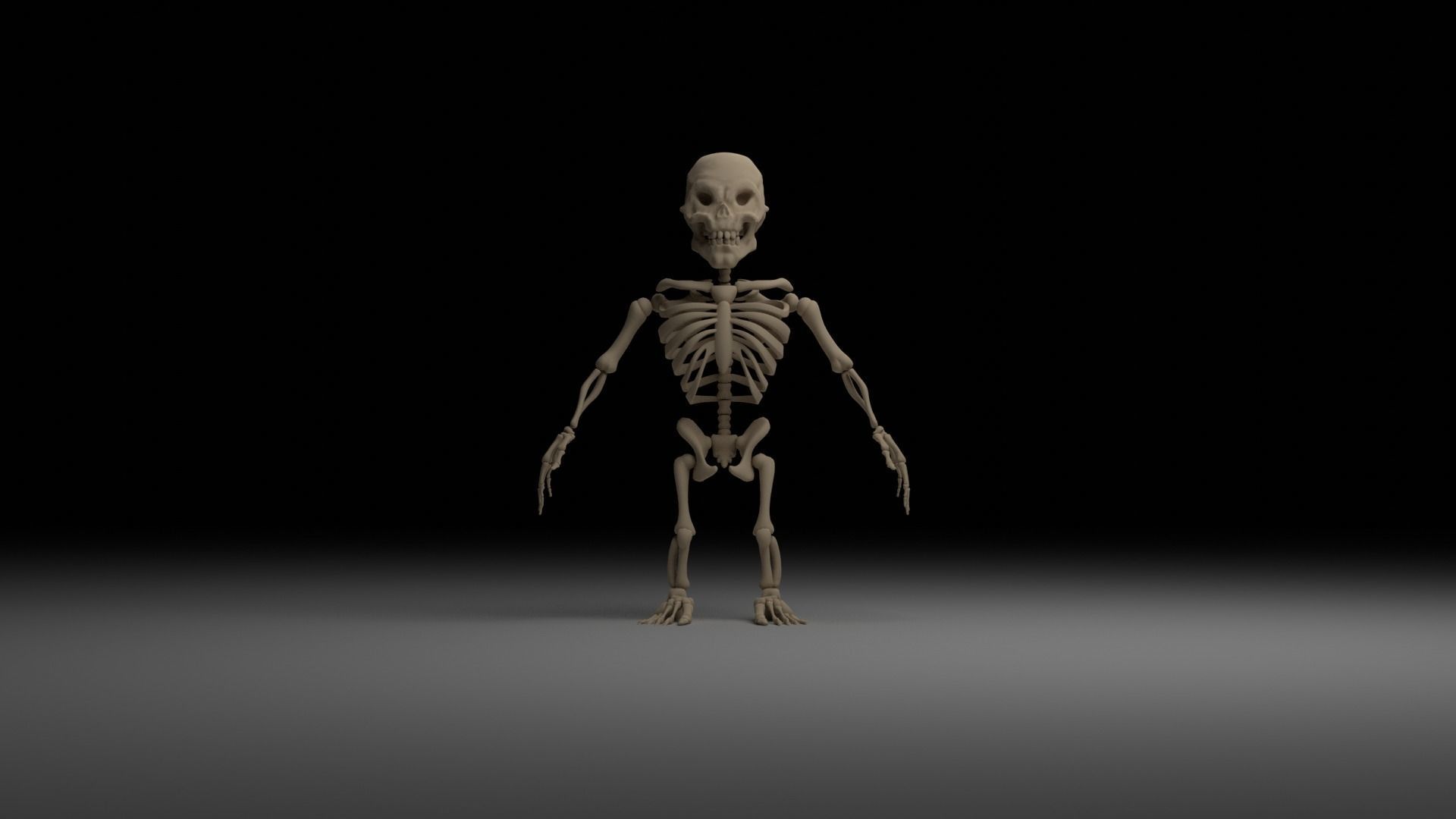 Mini Skeleton Low-poly 3D model_3