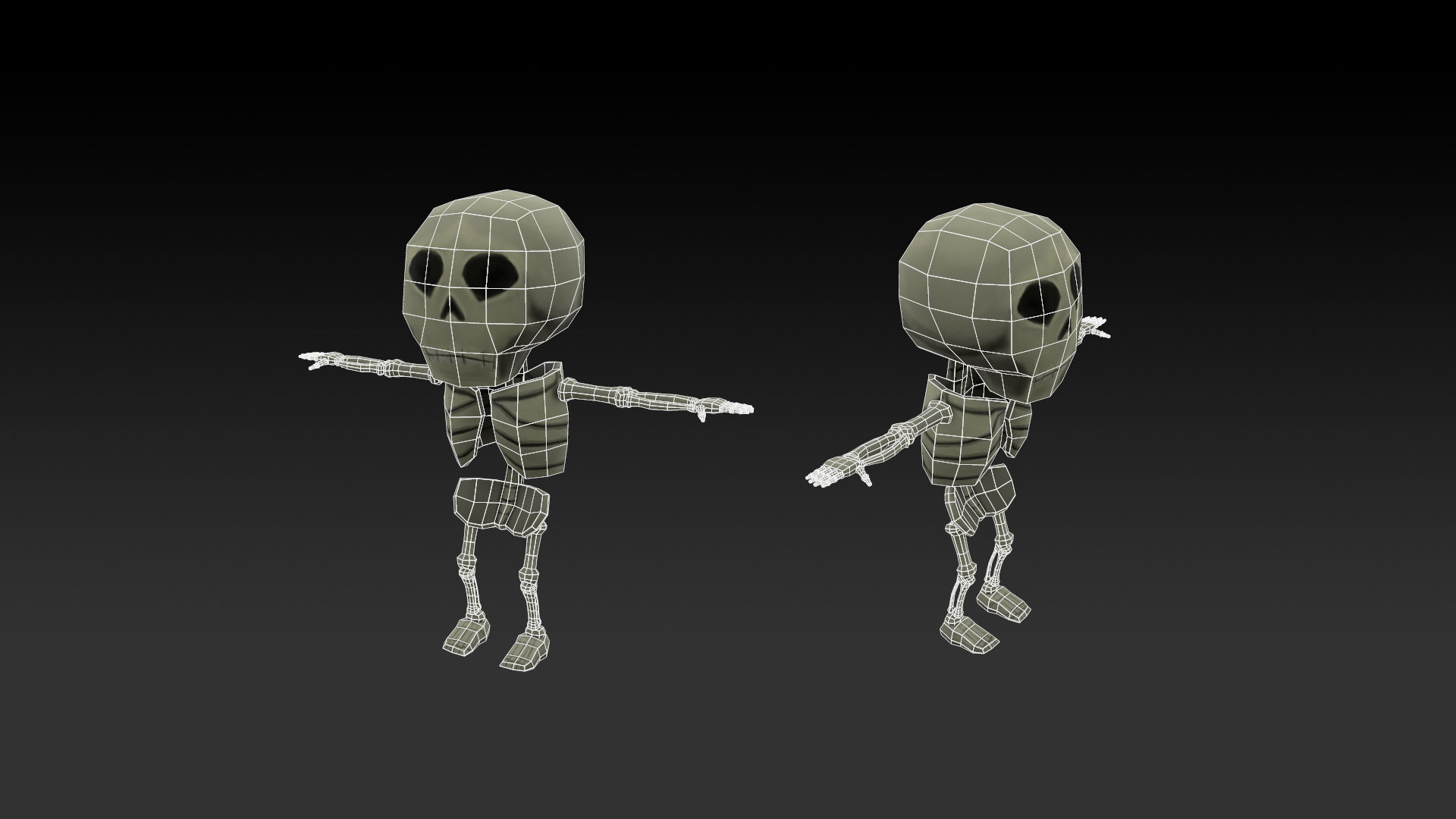 Mini Skeleton Low-poly 3D model_6