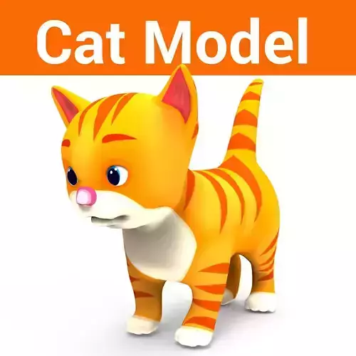 Cute Cat Model Low-poly 3D model