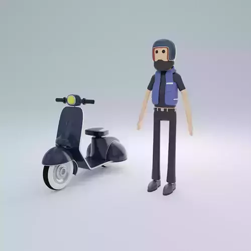  Biker character cartoon game