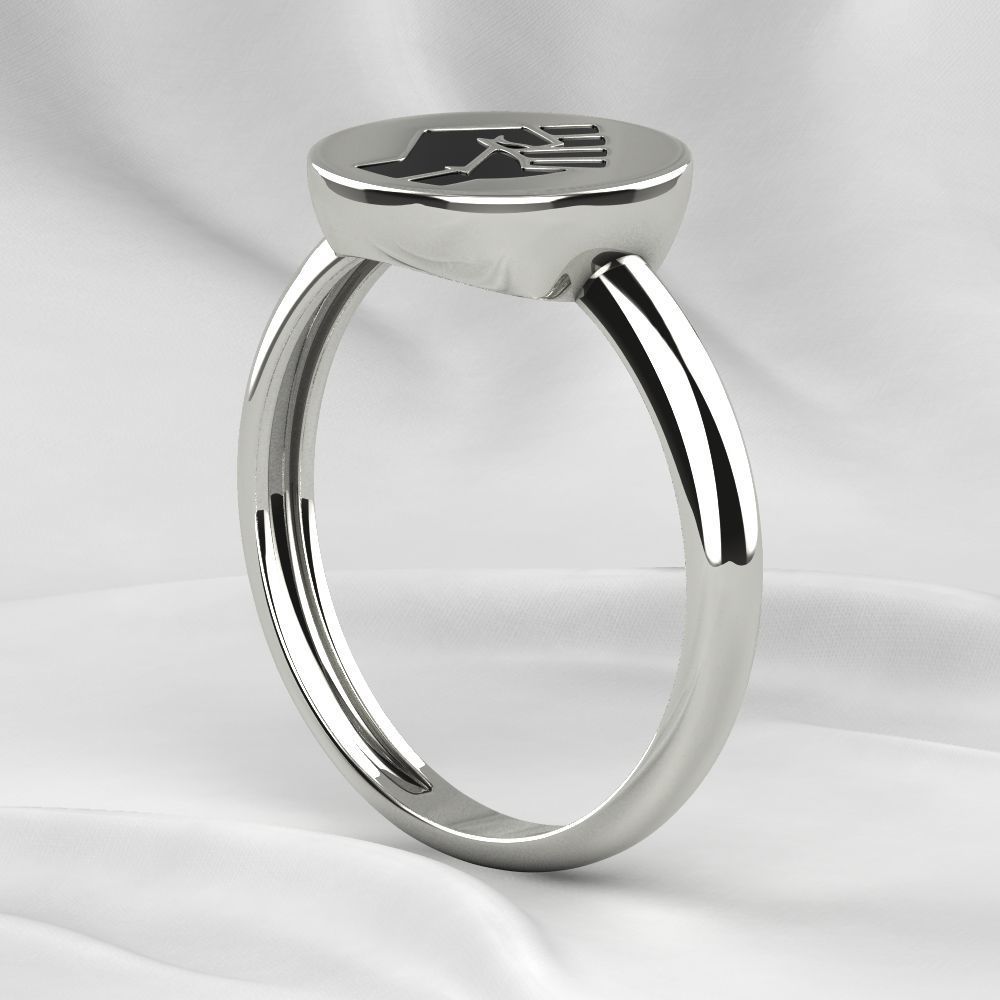 Black Lives Matter Two Rings with Rhodium Plating and Enamel 3D print model_12