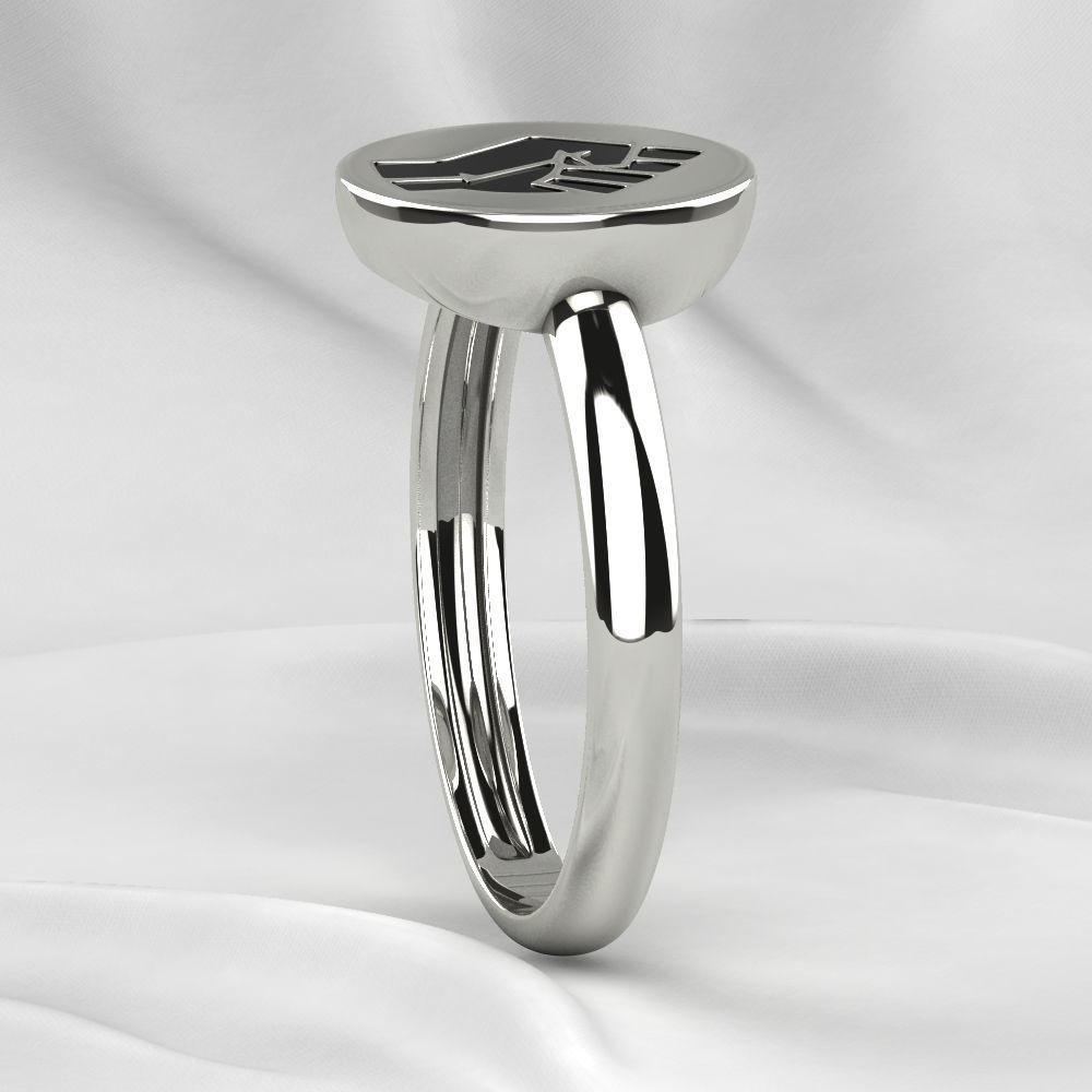 Black Lives Matter Two Rings with Rhodium Plating and Enamel 3D print model_14