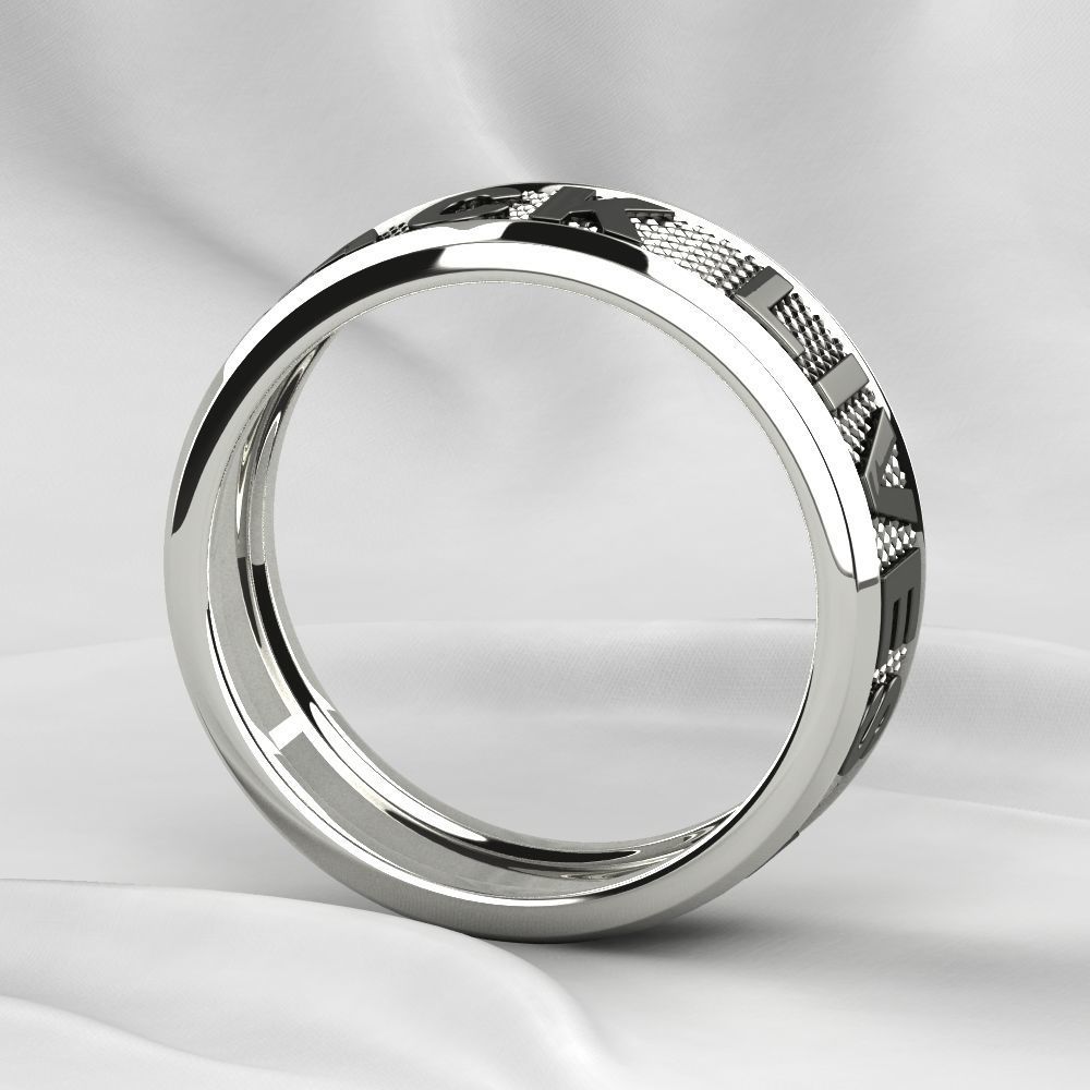 Black Lives Matter Two Rings with Rhodium Plating and Enamel 3D print model_17