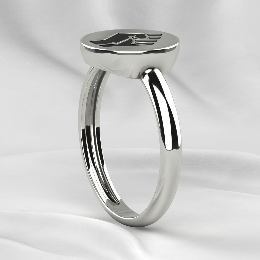 Black Lives Matter Two Rings with Rhodium Plating and Enamel 3D print model_13