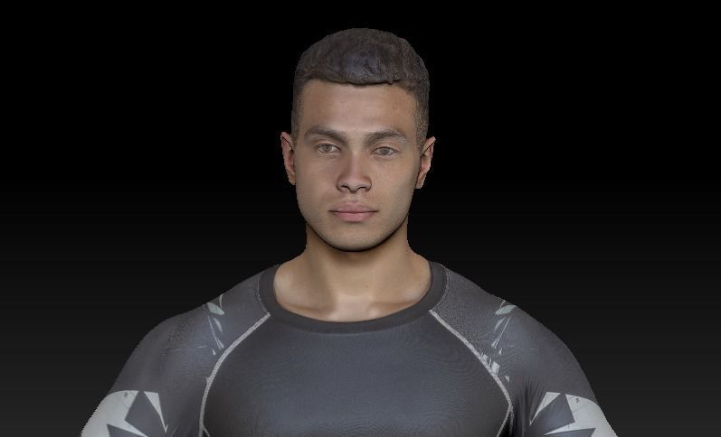 Handsome man in crossfit uniform ready for animation 187 Low-poly 3D model_6
