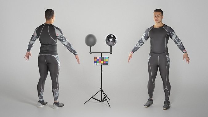 Handsome man in crossfit uniform ready for animation 187 Low-poly 3D model
