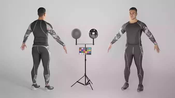 Handsome man in crossfit uniform ready for animation 187 Low-poly 3D model
