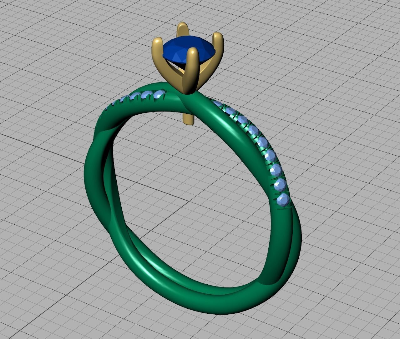 Gorgeous rope style twisted Wedding Set 3dmodels 3D Model Collection_19