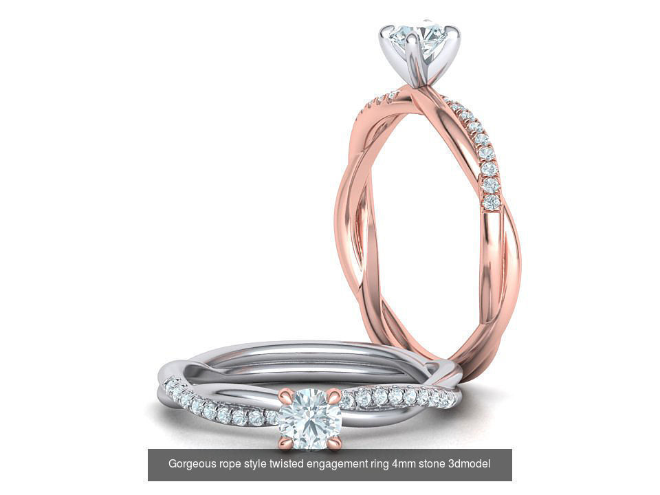 Gorgeous rope style twisted Wedding Set 3dmodels 3D Model Collection_3