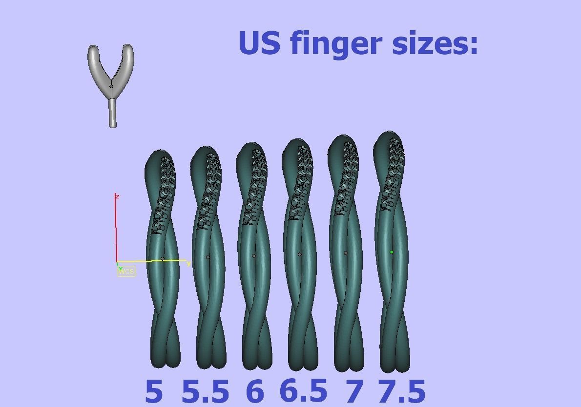 Gorgeous rope style twisted Wedding Set 3dmodels 3D Model Collection_20