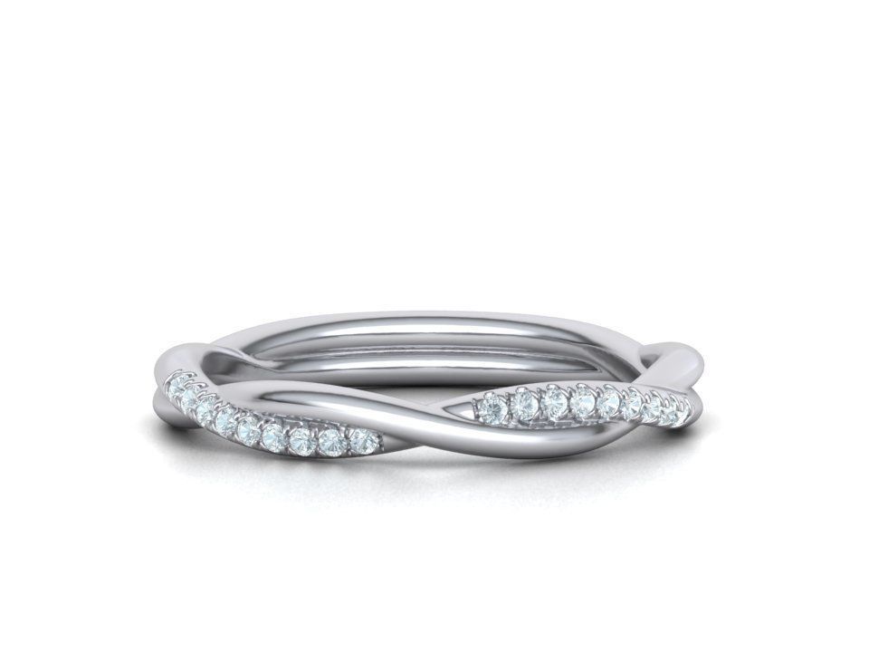 Gorgeous rope style twisted Wedding Set 3dmodels 3D Model Collection_11