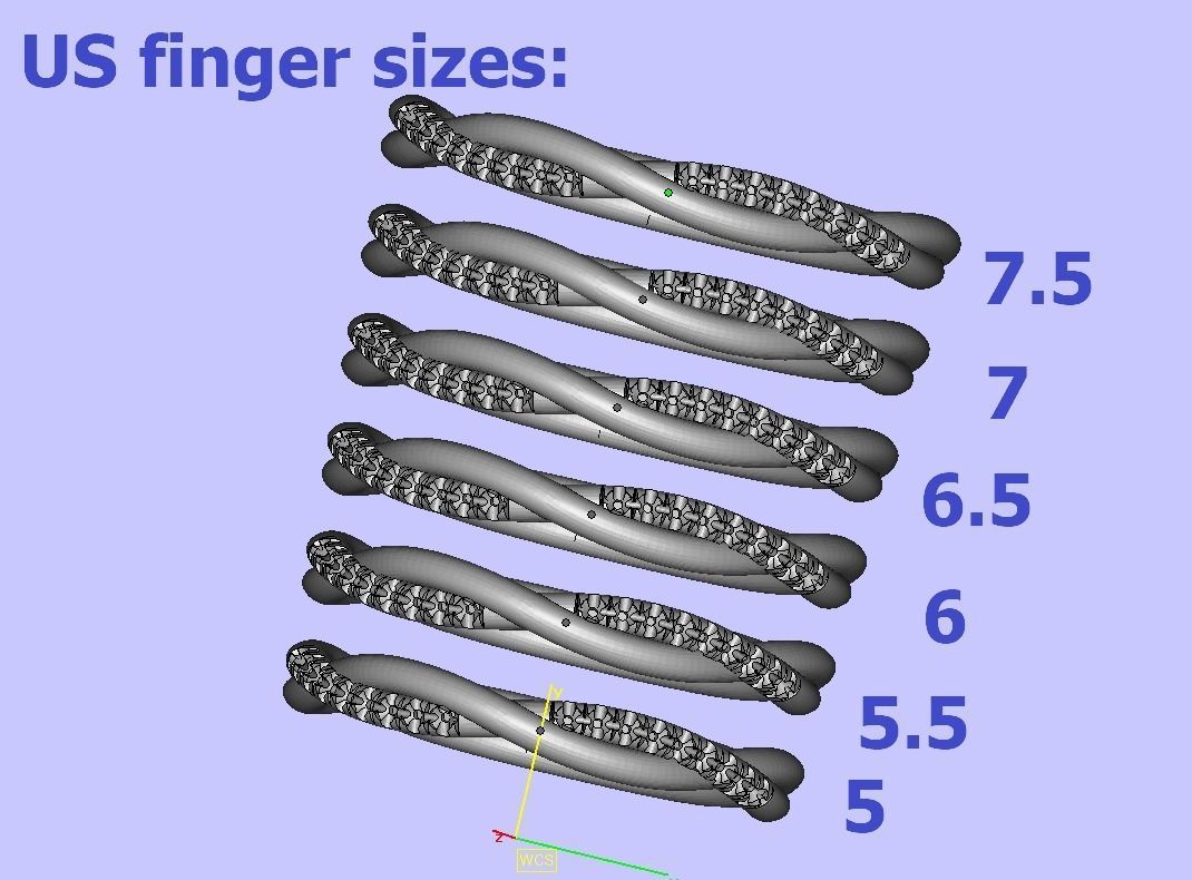 Gorgeous rope style twisted Wedding Set 3dmodels 3D Model Collection_18