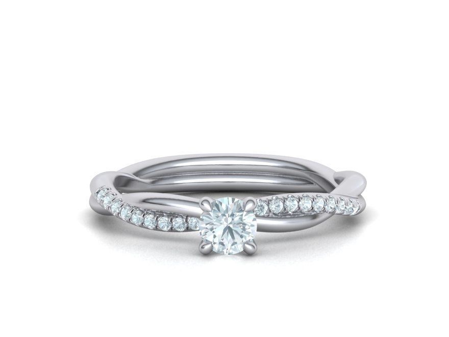 Gorgeous rope style twisted Wedding Set 3dmodels 3D Model Collection_13