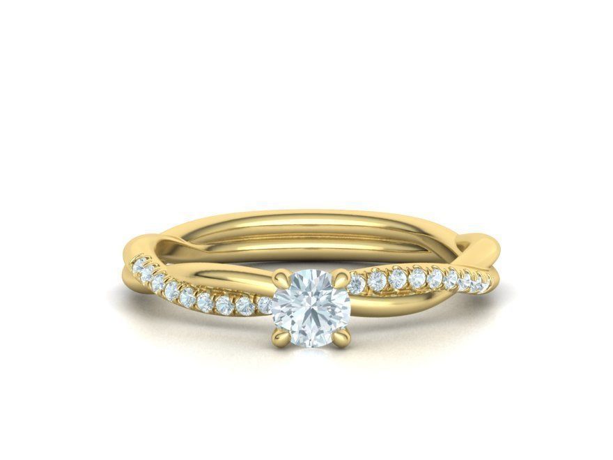 Gorgeous rope style twisted Wedding Set 3dmodels 3D Model Collection_14