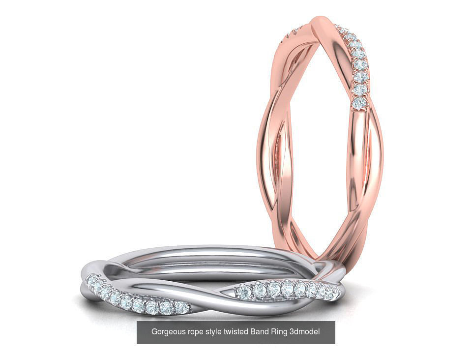 Gorgeous rope style twisted Wedding Set 3dmodels 3D Model Collection_5