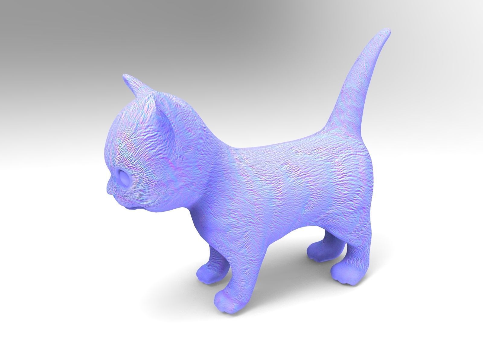 3D Cartoon cute cat Low-poly 3D model_21