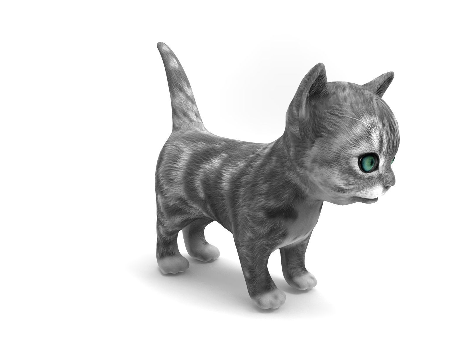 3D Cartoon cute cat Low-poly 3D model_11