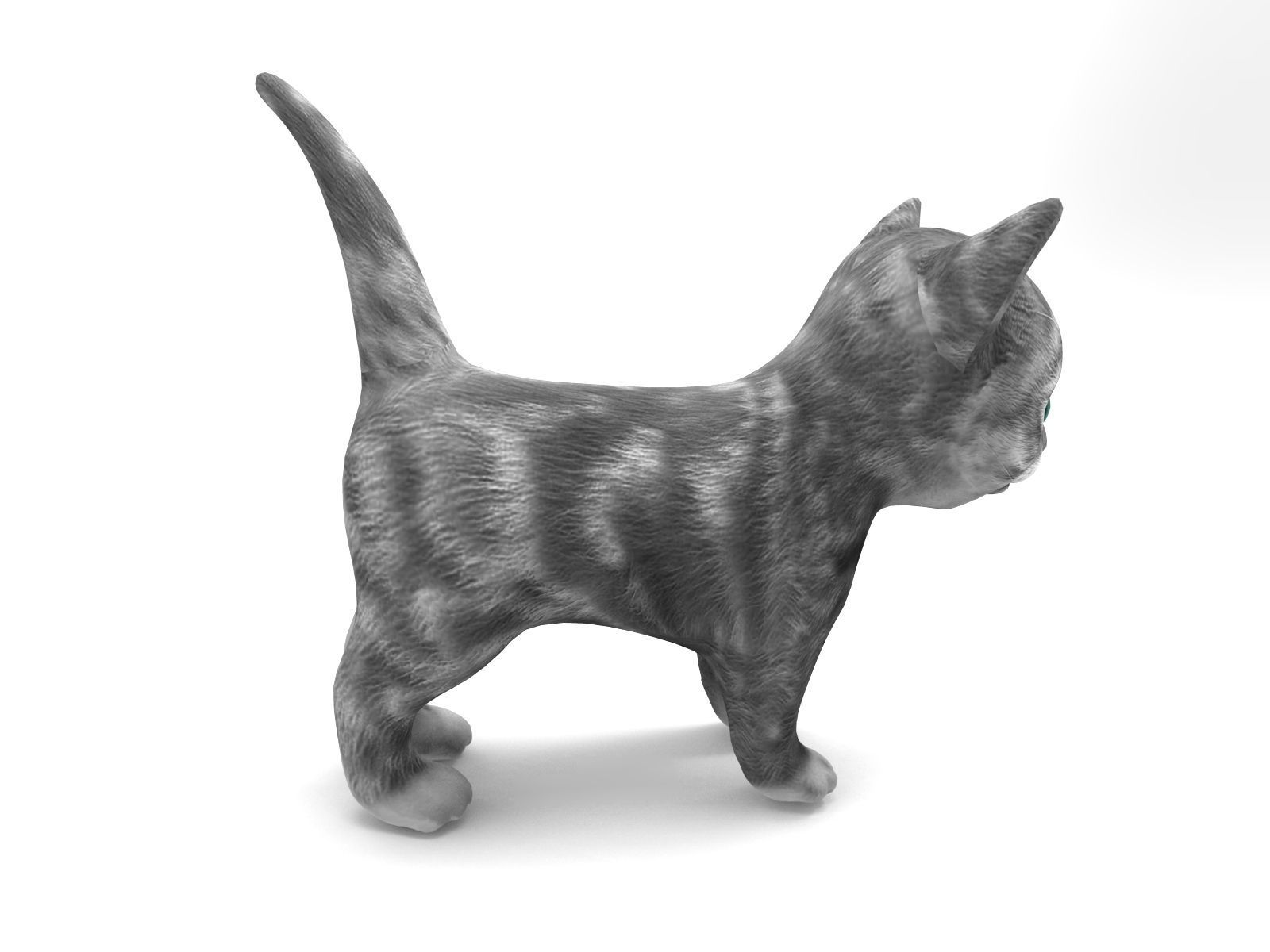 3D Cartoon cute cat Low-poly 3D model_12