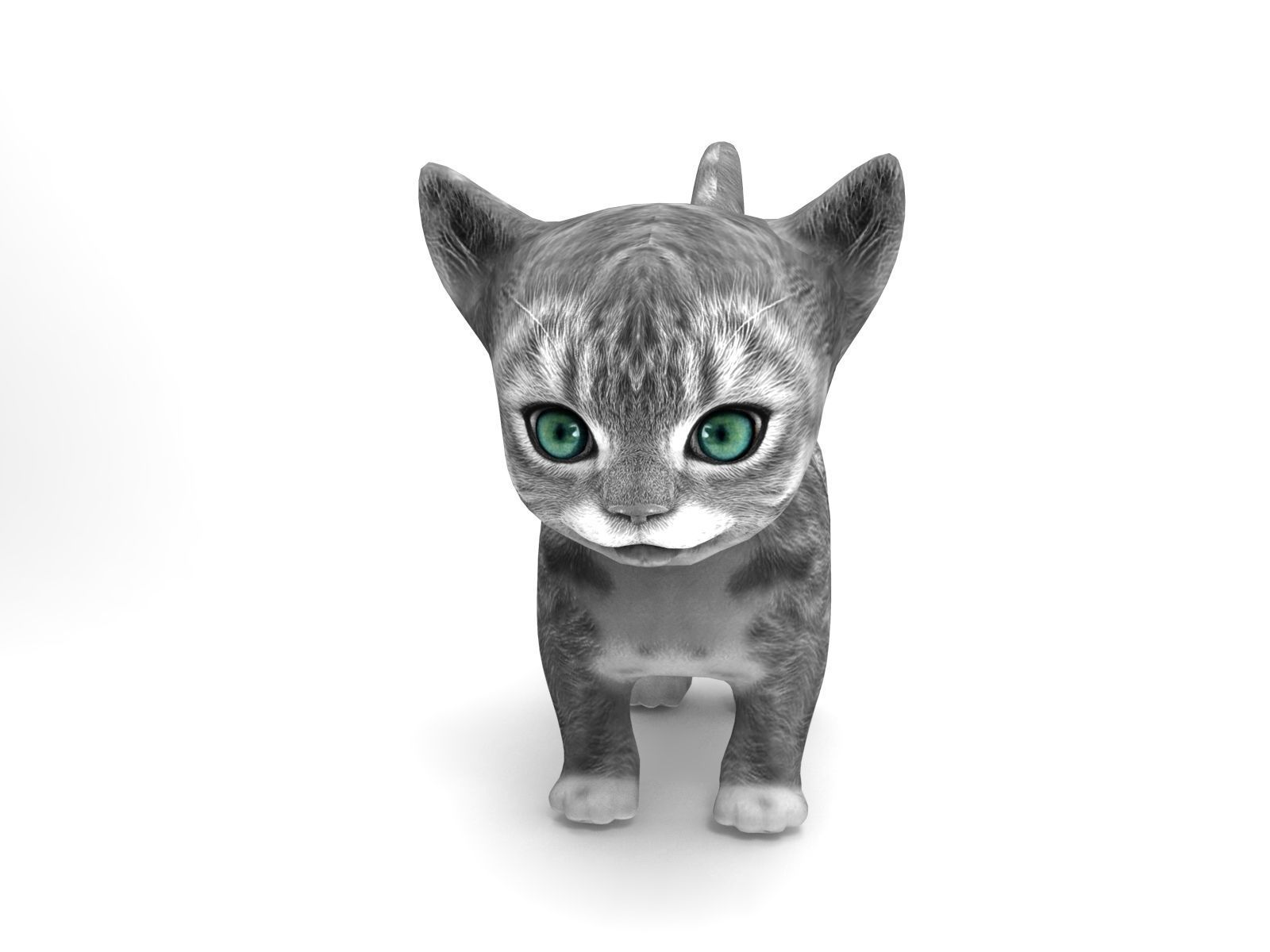 3D Cartoon cute cat Low-poly 3D model_10