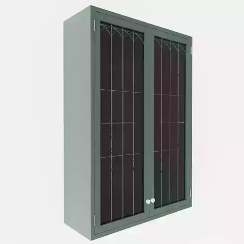 Green 2-Door Cottage Kitchen Wall Cabinet 3D model