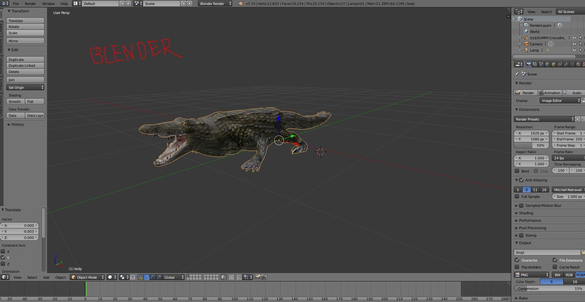 Crocodile 3D Models game ready low poly model 3D model_23