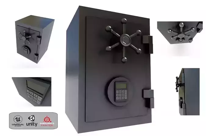 SAFEBOX LOCKED Low-poly 3D model