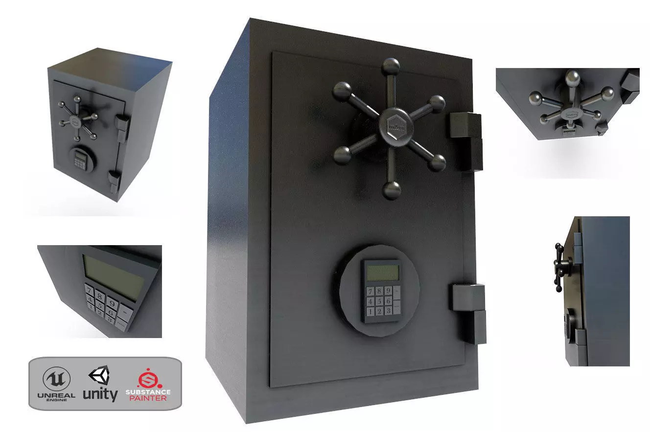 SAFEBOX LOCKED Low-poly 3D model_0
