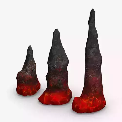 Stalagmite Set - Lava 3D model